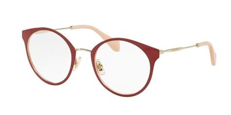 miu miu mu51pv|Miu Miu MU51PV USS1O1 Eyeglasses in Pale Gold/Red.